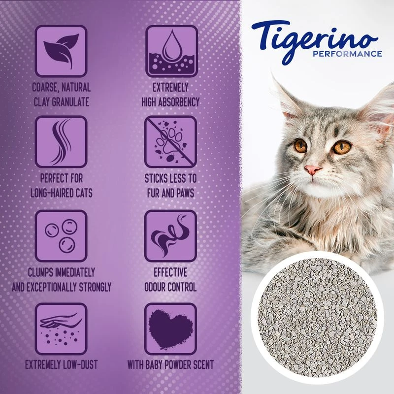 Tigerino Performance XL-Grain Cat Litter – Baby Powder Scent 12kg Tigerino Performance XL-Grain Cat Litter – Baby Powder Scent 12kg -Zooplus Store