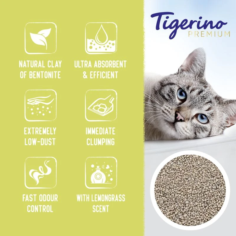Tigerino Premium Cat Litter – Lemongrass Scented 12kg Tigerino Premium Cat Litter – Lemongrass Scented 12kg -Zooplus Store