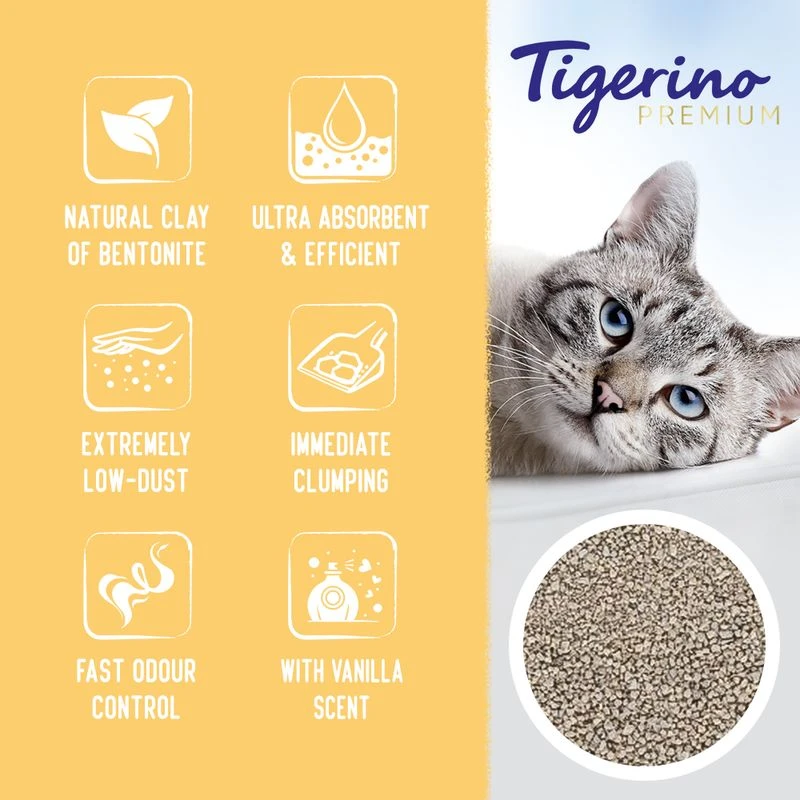 Tigerino Premium Cat Litter – Vanilla Scented Economy Pack: 2 x 12 kg Tigerino Premium Cat Litter – Vanilla Scented Economy Pack: 2 X 12 Kg -Zooplus Store
