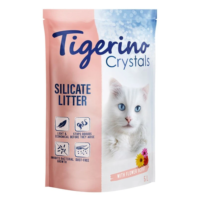 Tigerino Crystals Cat Litter Mixed Trial Pack 4 Varieties: Classic, Flower, Lavender & Aloe Vera (6 x 5l) Tigerino Crystals Cat Litter Mixed Trial Pack 4 Varieties: Classic, Flower, Lavender & Aloe Vera (6 X 5l) -Zooplus Store
